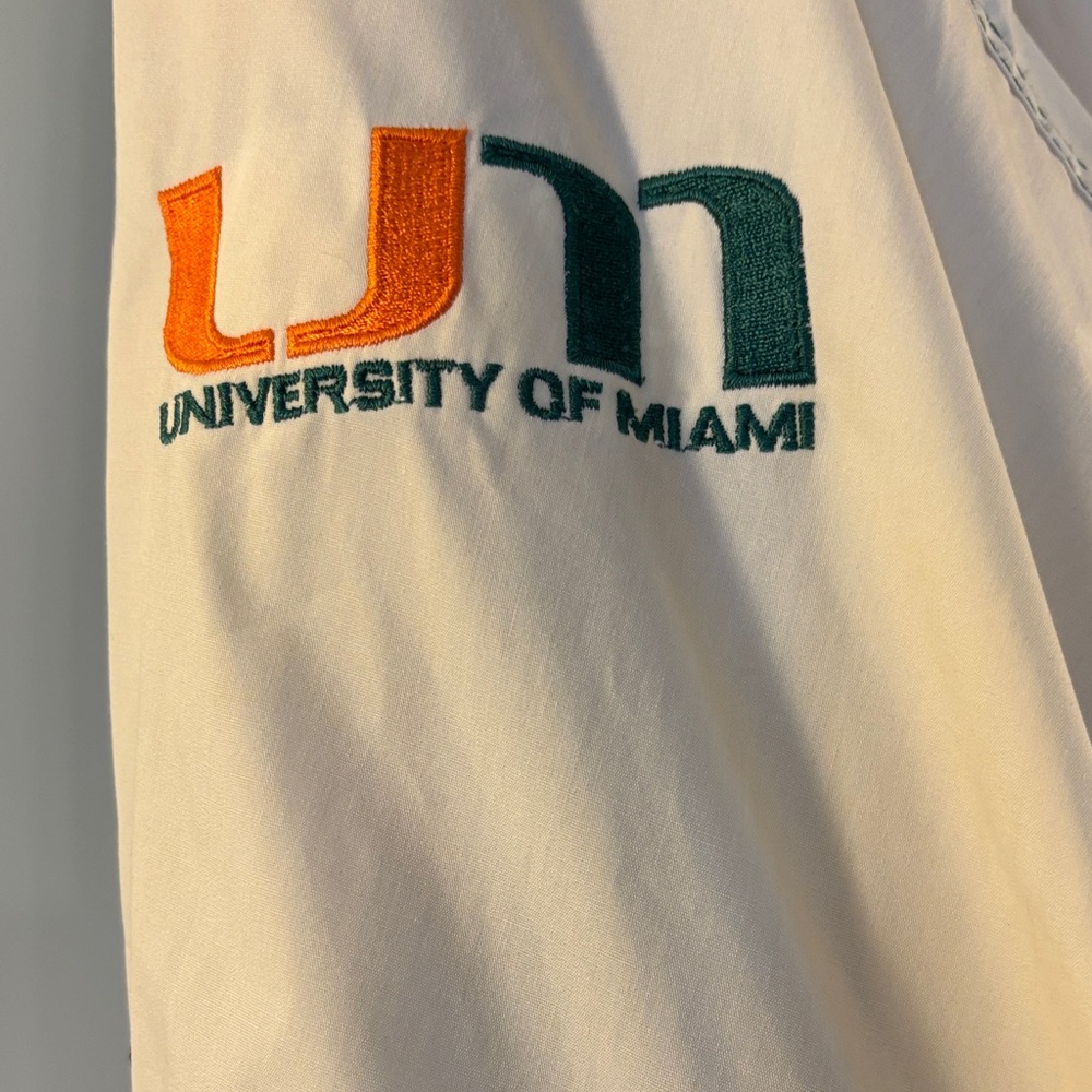Miami Hurricanes Vintage Pro Player Green and Orange Varsity Jacket. - Picture 6 of 11